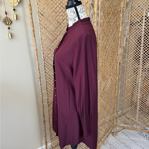 1.State Burgundy Tunic Blouse Dress - Picture 4 of 9